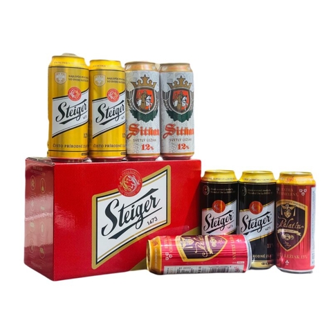 Hộp quà bia Steiger Tiệp – 8 lon 500ml
