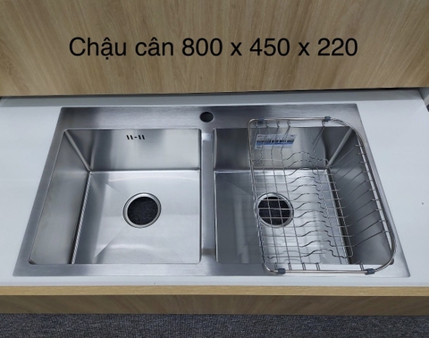 Chậu rửa bát 2 hố cân Hàn Quốc ECOFA ESD-8045