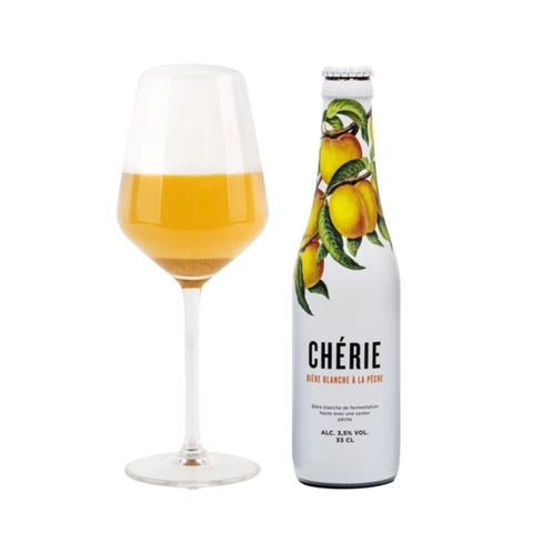 Bia Cherie Biere Blanche (vị đào) 3.5% Bỉ – chai 330ml