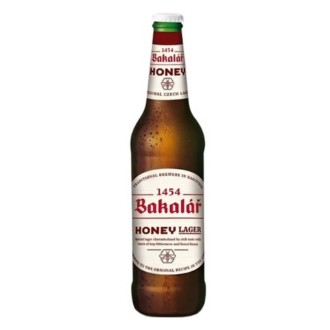 Bia Bakalar Honey Lager 5.8% Tiệp – Thùng 20 Chai 500ml