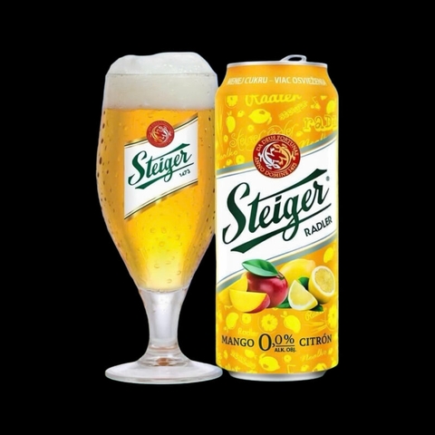 Bia Steiger Mango Radler vị xoài chanh 0% Tiệp – 24 lon 500ml
