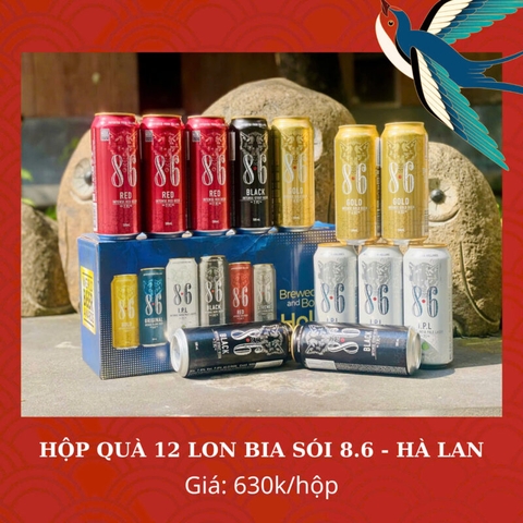 Hộp quà 12 lon bia Sói 8.6 Hà Lan