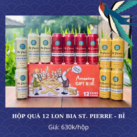 Hộp quà 12 lon bia St. Pierre Bỉ