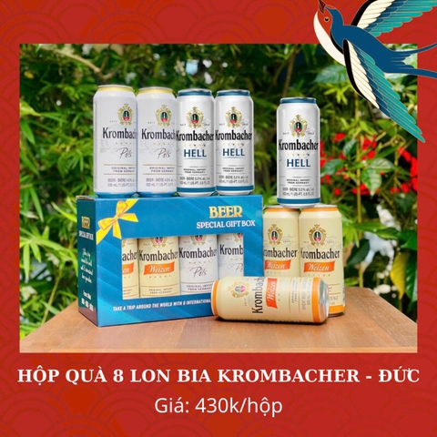 Hộp quà 8 lon bia Krombacher Đức