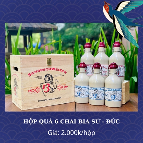Hộp quà 6 chai bia sứ SchorschBock Đức
