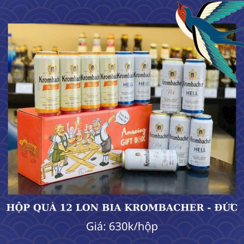 Hộp quà 12 lon bia Krombacher Đức