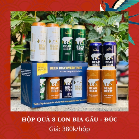 Hộp quà 8 lon bia Gấu Đức