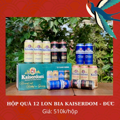 Hộp quà 12 lon bia Kaiserdom Đức