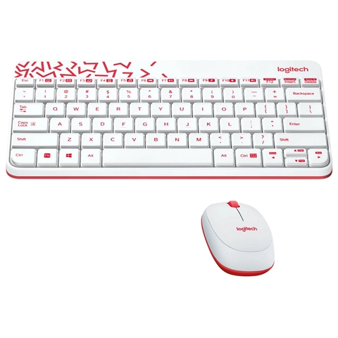 Combo Chuột và Bàn Phím Không Dây Logitech MK240 trắng