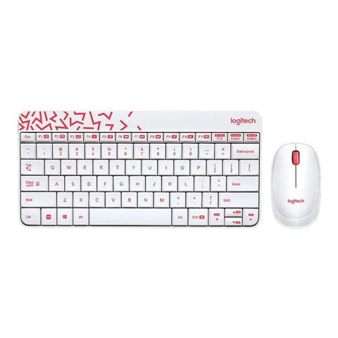 Combo Chuột và Bàn Phím Không Dây Logitech MK240 trắng
