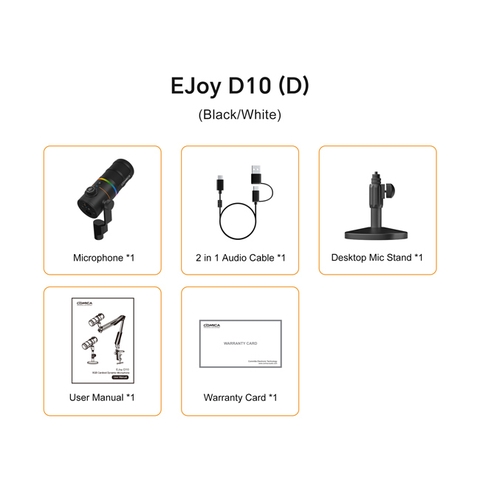 Micro Comica EJoy D10 RGB Cardioid Dynamic (bản để bàn)