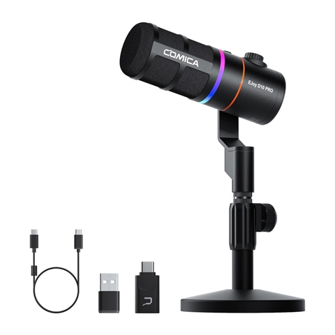 Micro Comica EJoy D10 Pro RGB Cardioid Dynamic (bản chân để bàn)