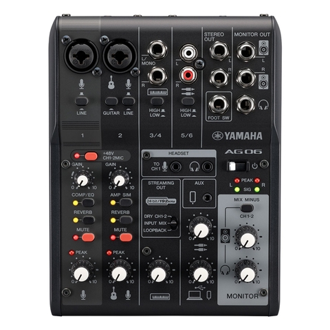 Mixer Livestream Yamaha AG06 MK2 (màu trắng/đen) - Chính Hãng