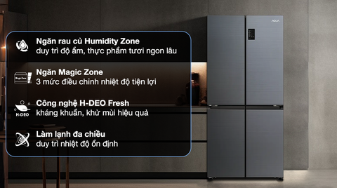 Tủ lạnh Aqua Inverter 469 lít Multi Door AQR-M536XA(SL)