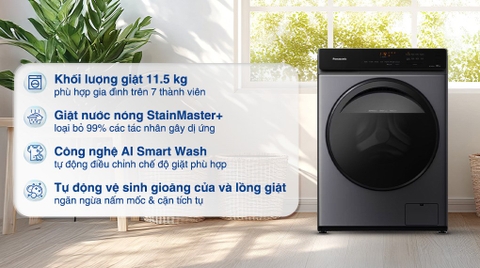 Máy giặt Panasonic NA-V115FA1LVT Inverter 11.5 kg