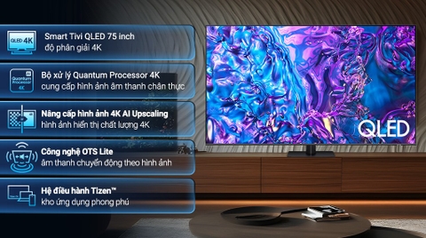 Smart Tivi QLED Samsung AI 4K 75 inch QA75Q70D