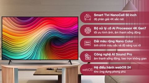 Smart Tivi NanoCell LG AI 4K 50 inch 50NANO81TSA