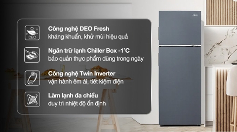 Tủ lạnh Aqua Inverter 358 lít AQR-T410FA(SL)
