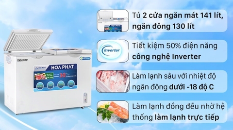 Tủ đông Hòa Phát 271 lít HCFI 656S2Đ2