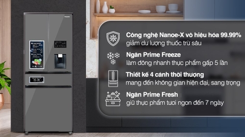 Tủ lạnh Panasonic Inverter 540 lít Multi Door PRIME+ Edition NR-YW590YMMV
