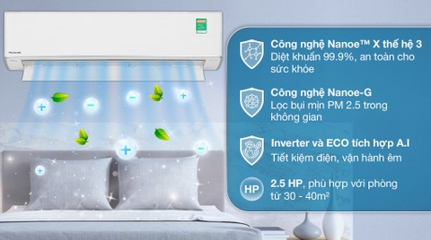Máy điều hòa 2 chiều Panasonic Inverter 2.5 HP CU/CS-XZ24ZKH-8