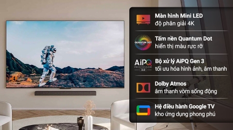 Google Tivi QD-Mini LED TCL AI 4K 75 inch 75C845