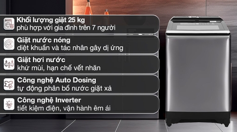 Máy giặt Hitachi Inverter 25 kg SF-250ZFVAD SS