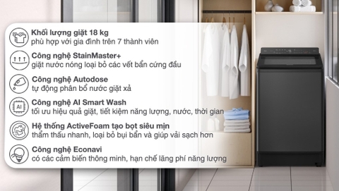 Máy giặt Panasonic Inverter 18 kg NA-FD180W3BV