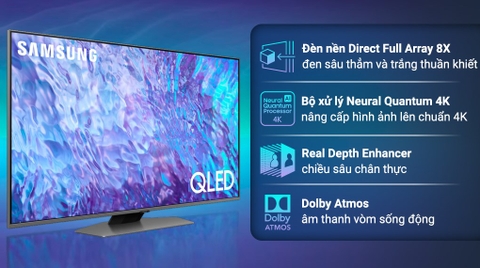 Smart Tivi QLED Samsung AI 4K 50 inch QA50Q80C