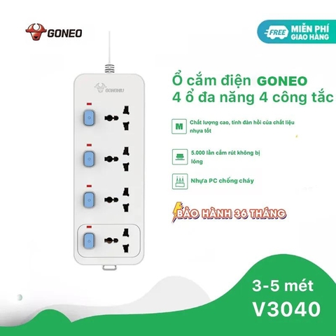 Ổ Cắm Điện Chống Cháy GONEO N – Chính Hãng