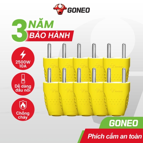 Bộ 10 Phích cắm chân tròn Gongniu công suất lớn 2500W - 10L6-10 - Chính Hãng