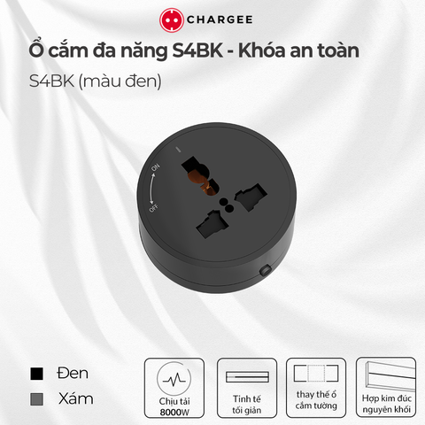 Ổ cắm cài thanh ray đa năng CHARGEE ELEGANT S4 250V/13A