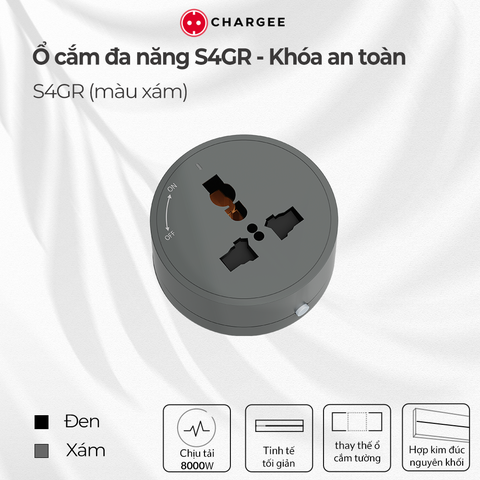 Ổ cắm cài thanh ray đa năng CHARGEE ELEGANT S4 250V/13A