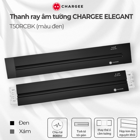 Thanh ray âm tường Chargee ELEGANT màu đen T50RCBK