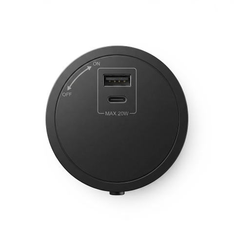 Ổ cắm Type C & USB CHARGEE ELEGANT màu đen S5BK