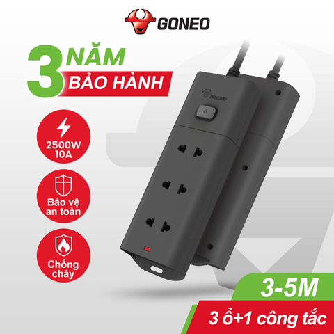 Ổ Cắm Điện Chống Cháy GONEO V Chính Hãng – 2500W, Bảo Hành 3 Năm