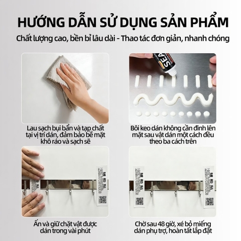 Keo Dán Siêu Dính Gắn Thanh Ray Ổ Cắm – Không Cần Khoan – Chịu Lực Dán Tường Gỗ, Kính, Gạch Men