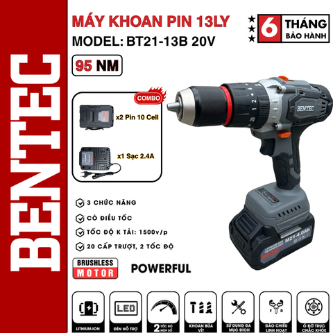 CB 10CELL MÁY KHOAN PIN 3 CHỨC NĂNG 13LY BT21-13B