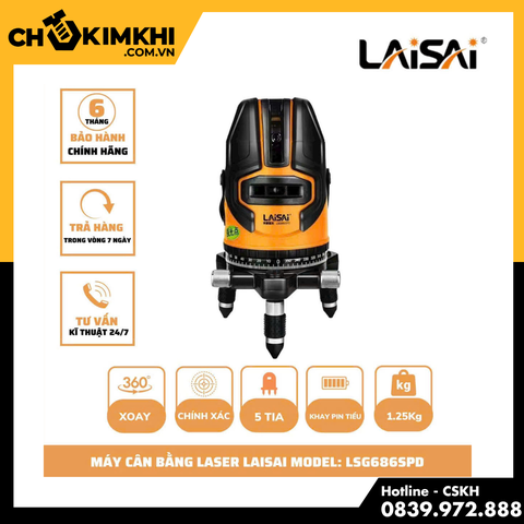 Máy cân bằng Laze 5 tia xanh Laisai LSG686SPD