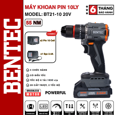 CB 10CELL MÁY KHOAN PIN ĐA CHỨC NĂNG 21V BT21-10
