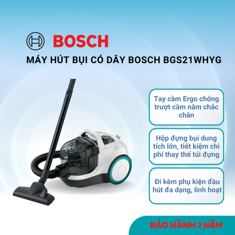 Máy Hút Bụi Có Dây Bosch - BGS21WHYG