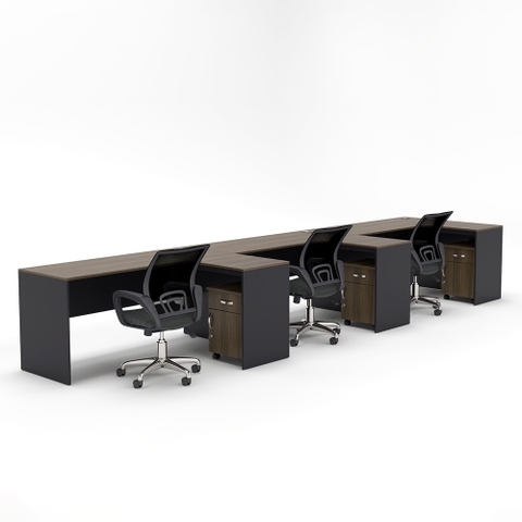 Cụm Bàn Làm Việc 3 Người Kèm Hộc CBNVY03-4812HT