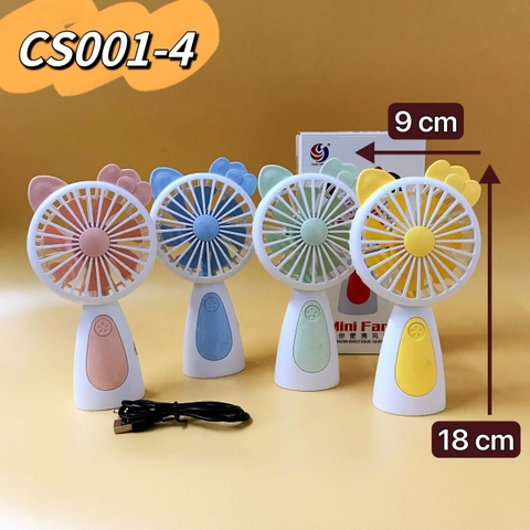 Quạt cầm tay CS001-4 tai kiểu Nơ siêu dễ thương size 9 x 18cm [BH 1 Tháng] / pktn sale