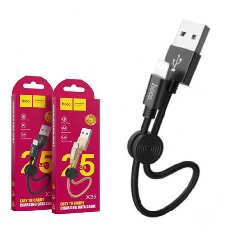 Cáp sạc ngắn Iphone 25cm Hoco X35 usb ra iphone lightning sạc nhanh chính hãng [BH 1 năm]