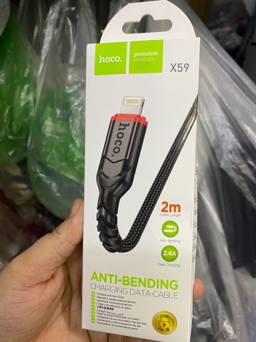 Cáp sạc nhanh iPhone Hoco X59 (usb ra iphone lightning) 2M dây dù chính hãng [BH 1 năm]