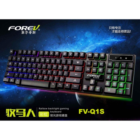 Bàn phím có dây giả cơ Forev FV-Q1s / Q1 có đèn led chuyên game chính hãng [BH 1 năm]