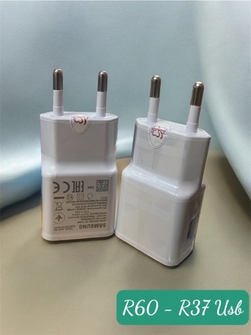 Cóc sạc nhanh QC3.0 Samsung S6 / S8 / S9 / S10 {zin linh kiện} 2A G60/ KL EBE đóng bịch 1 cổng usb logo sấm sét khắc chìm đóng bịch [BH 6 tháng]