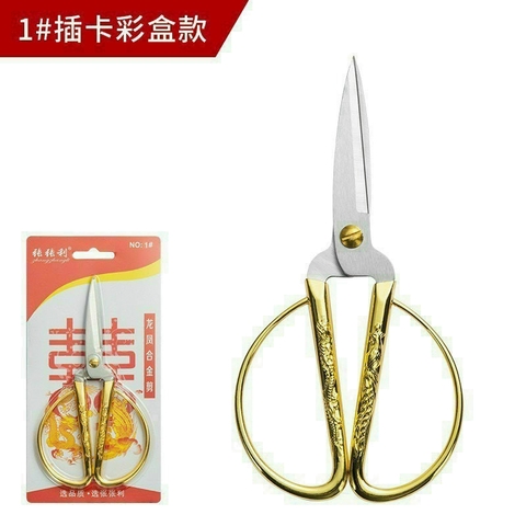 Kéo cắt tay cầm họa tiết rồng MŨI NHỌN vỉ [BH: NONE] / pktn sale