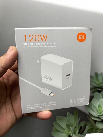 Bộ sạc nhanh 120w XIAOMI GaN (cóc 1 cổng Type-C, cáp 2 đầu Type-C) [BH 3 tháng]