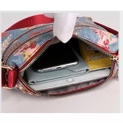 Túi đeo chéo vải dù họa tiết Vintage đi chơi, du lịch chống nước nhiều ngăn [BH: NONE] 1l9a2